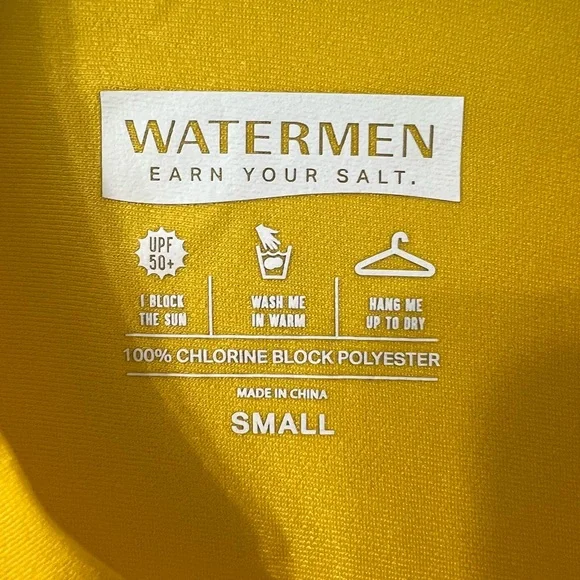 Kids UPF 50+Rash-guard Yellow Ocean Rescue Lifeguard Long Sleeve Shirt - Picture 4 of 9